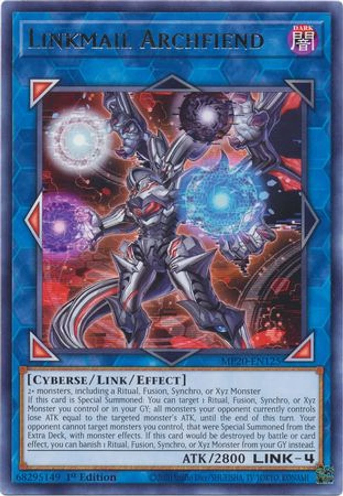 Linkmail Archfiend - MP20-EN125 - Rare - 1st Edition