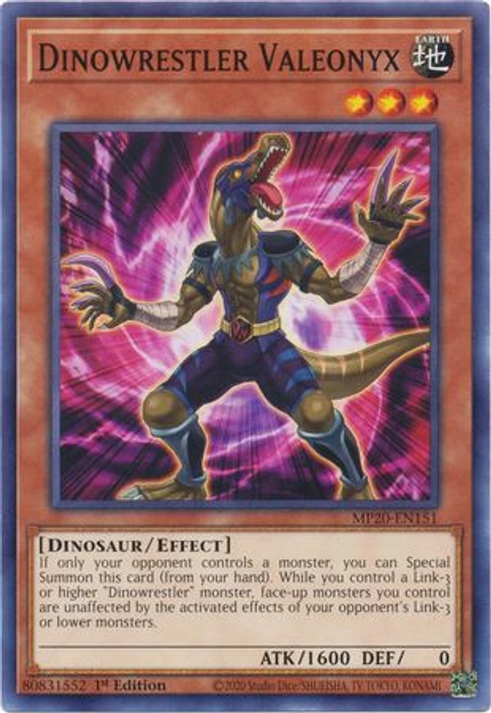 Dinowrestler Valeonyx - MP20-EN151 - Common - 1st Edition