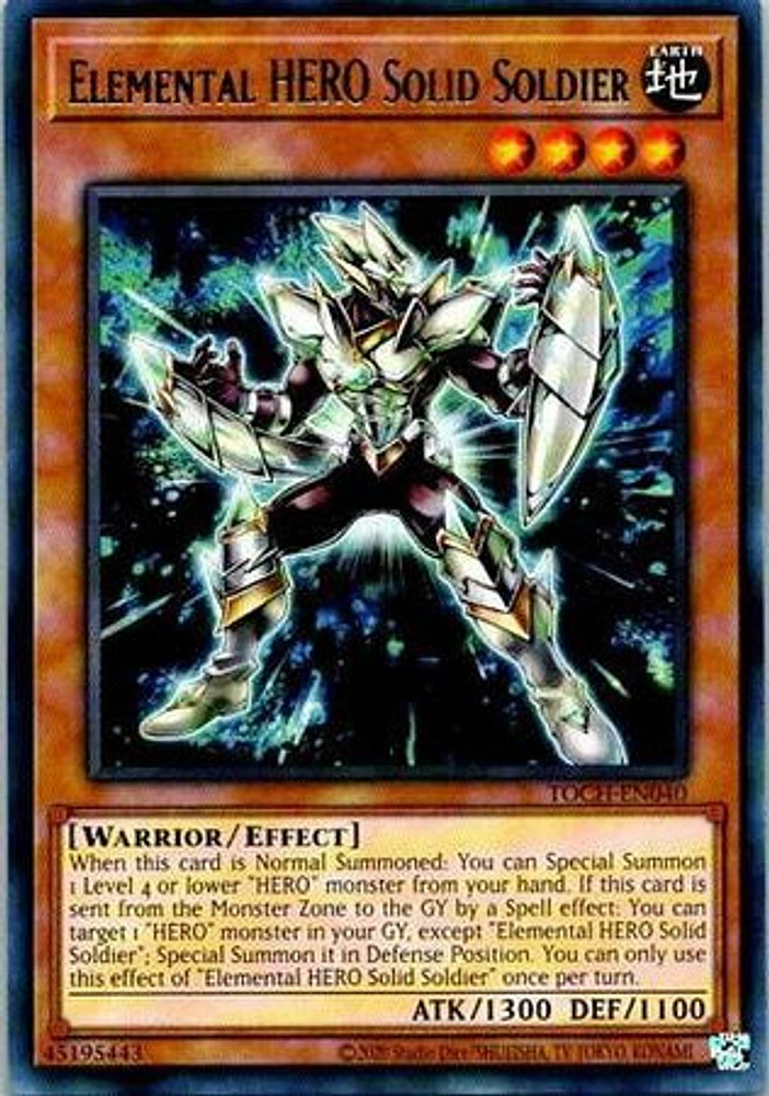 Elemental HERO Solid Soldier - TOCH-EN040 - Rare - Unlimited Edition