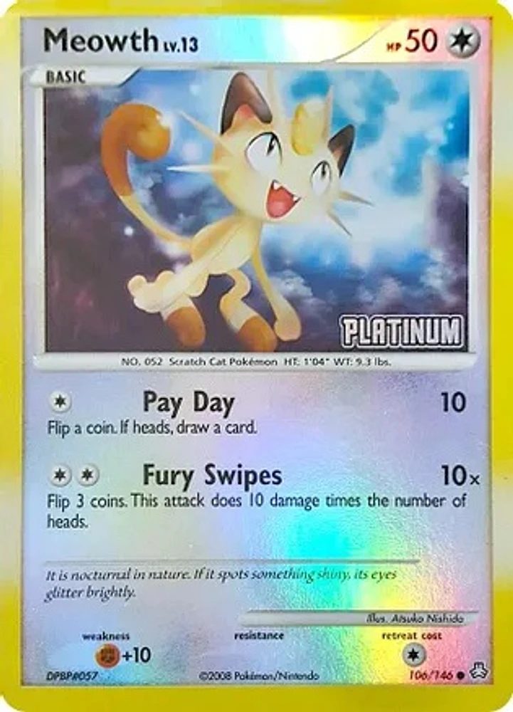 Meowth - 106/146 - Reverse Holo Burger King Promo