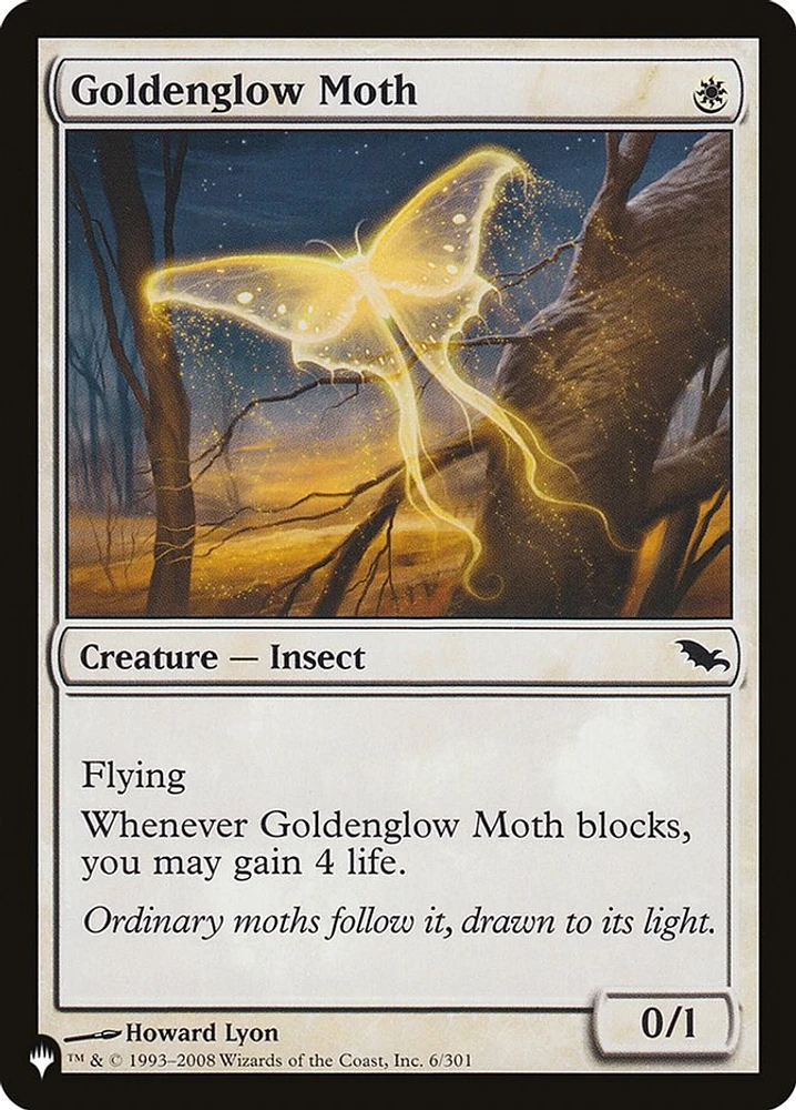 Goldenglow Moth - The List