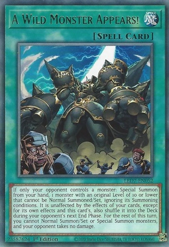 A Wild Monster Appears! - LED7-EN052 - Rare - 1st Edition