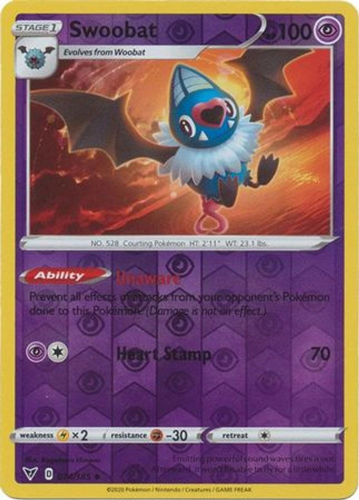 Swoobat - 074/185 - Uncommon - Reverse Holo