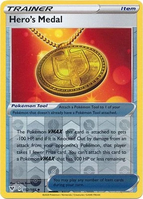 Hero's Medal - 152/185 - Uncommon - Reverse Holo