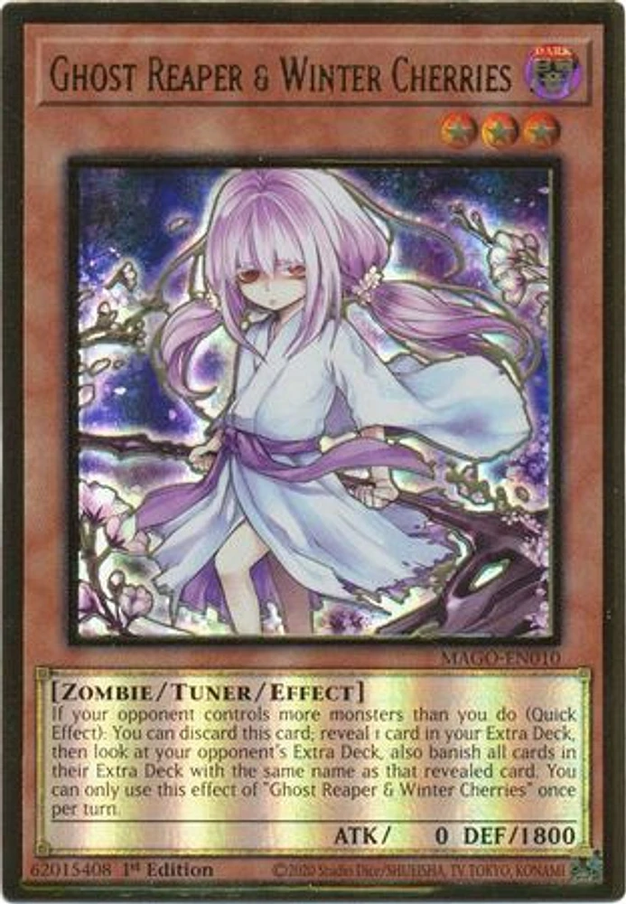 Ghost Reaper & Winter Cherries (Alternate Art) - MAGO-EN010 - Premium Gold Rare - 1st Edition