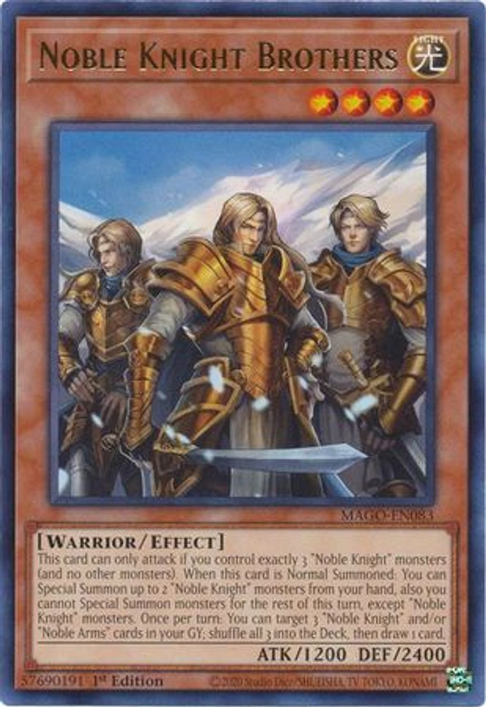 Noble Knight Brothers - MAGO-EN083 Rare 1st Edition