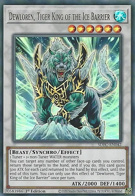 Dewloren, Tiger King of the Ice Barrier - SDFC-EN042 - Ultra Rare - 1st Edition