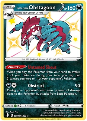 Galarian Obstagoon - SV080/SV122 - Shiny Holo Rare