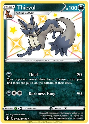 Thievul - SV082/SV122 - Shiny Holo Rare