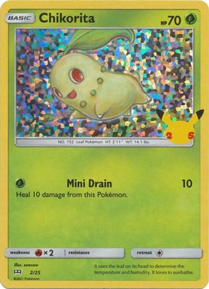 Chikorita - 2/25 - Holo - McDonald's 25th Anniversary Promo