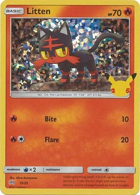 Litten - 15/25 - Holo - McDonald's 25th Anniversary Promo