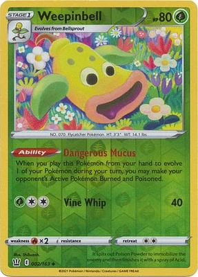 Weepinbell - 002/163 Uncommon Reverse Holo