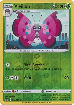 Vivillon - 013/163 - Rare - Reverse Holo