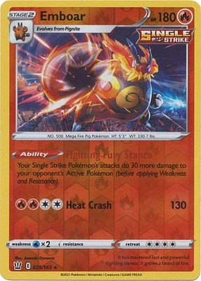 Emboar - 025/163 - Holo Rare - Reverse Holo