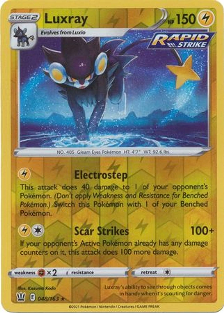 Luxray - 048/163 - Holo Rare - Reverse Holo