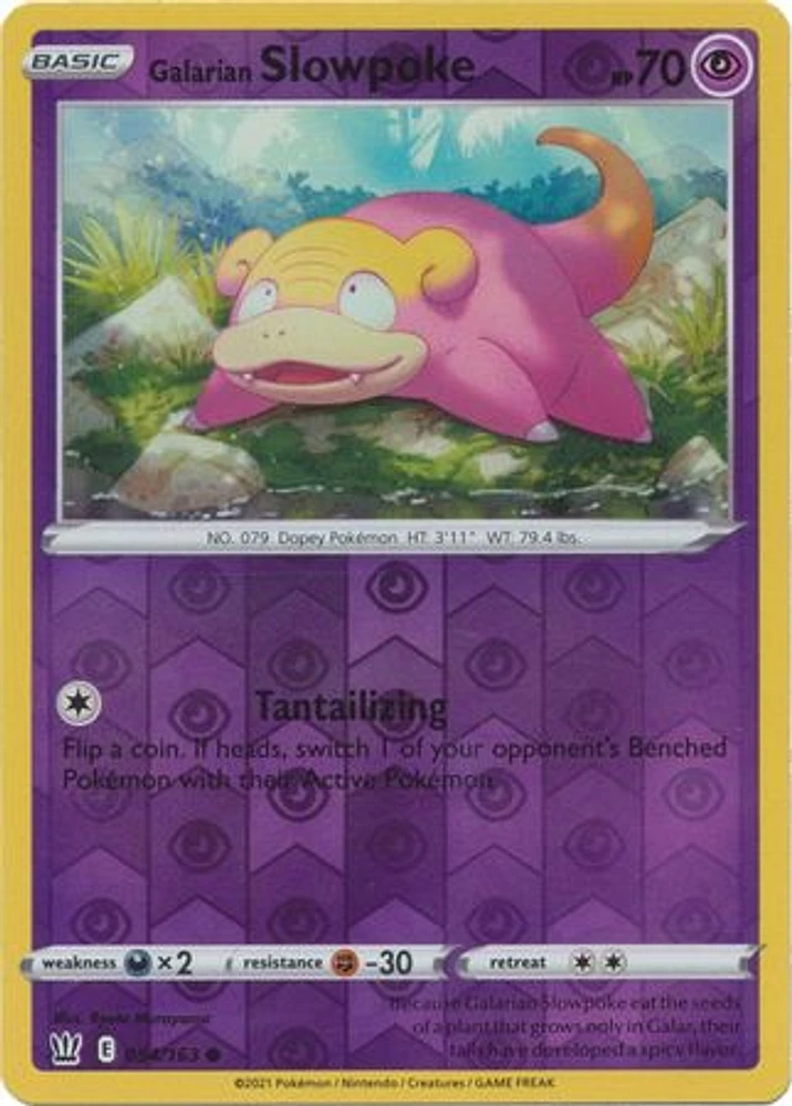 Galarian Slowpoke - 054/163 - Common - Reverse Holo