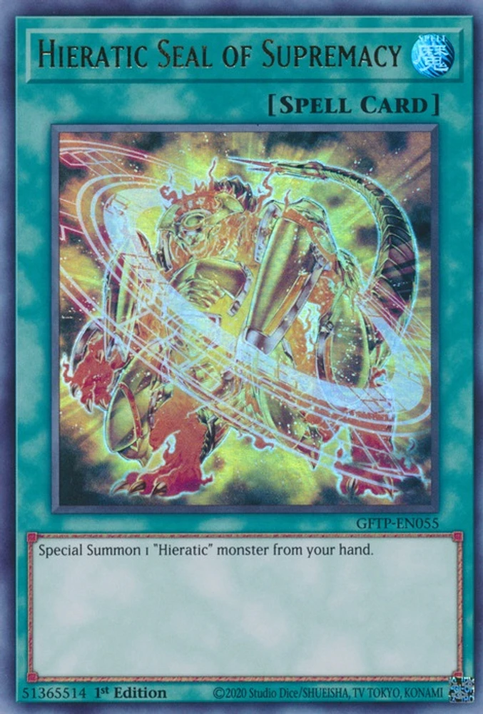 Hieratic Seal of Supremacy - GFTP-EN055 - Ultra Rare - 1st Edition