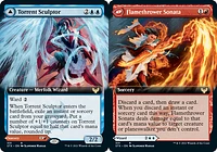 Torrent Sculptor // Flamethrower Sonata - Foil - Extended Art