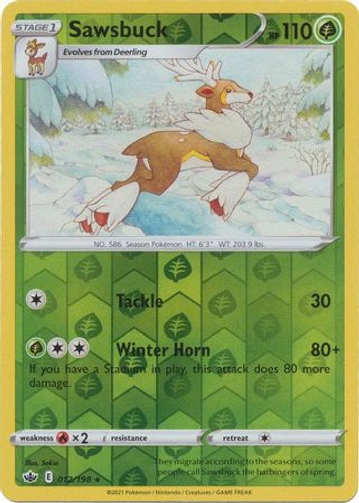 Sawsbuck - 012/198 Rare Reverse Holo