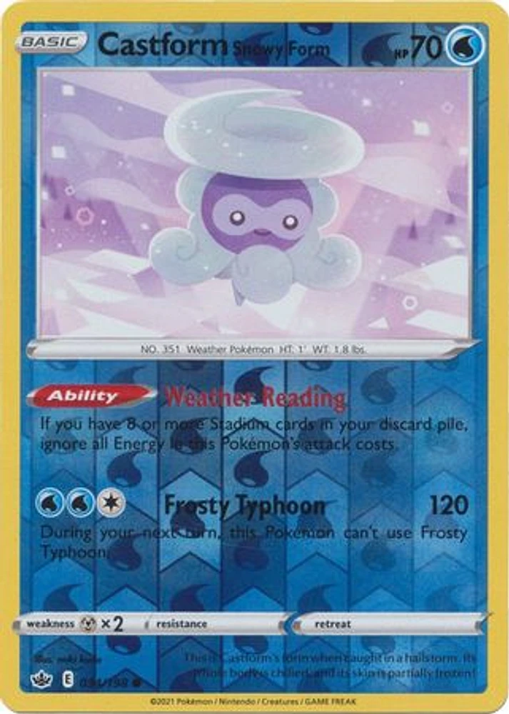 Castform Snowy Form - 034/198 Common Reverse Holo