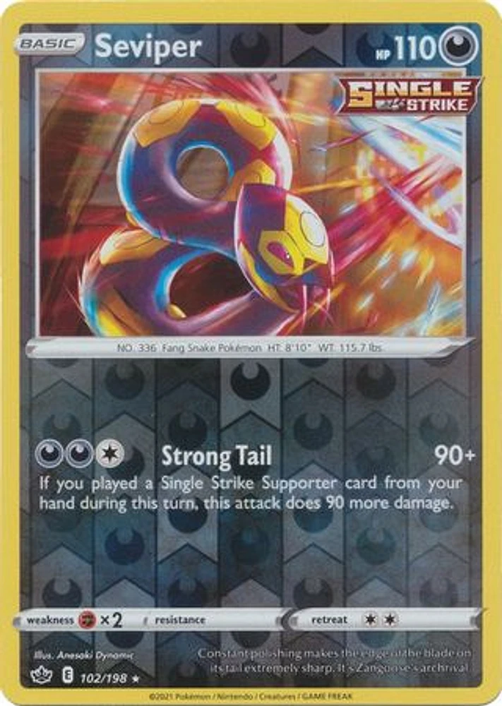 Seviper - 102/198 Rare Reverse Holo