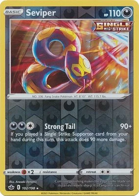 Seviper - 102/198 Rare Reverse Holo