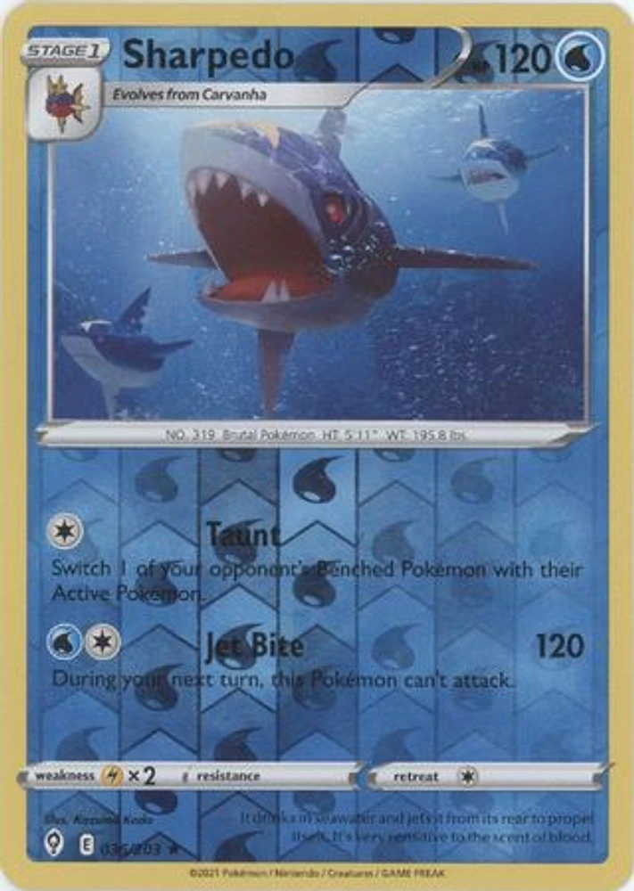 Sharpedo - 036/203 Rare Reverse Holo