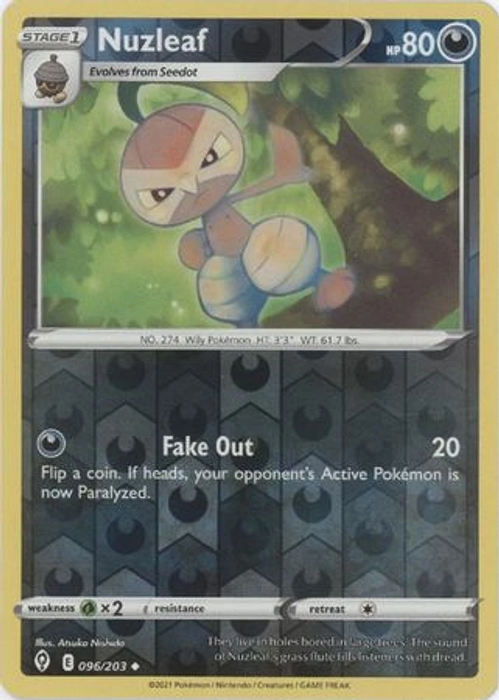 Nuzleaf - 096/203 Uncommon Reverse Holo