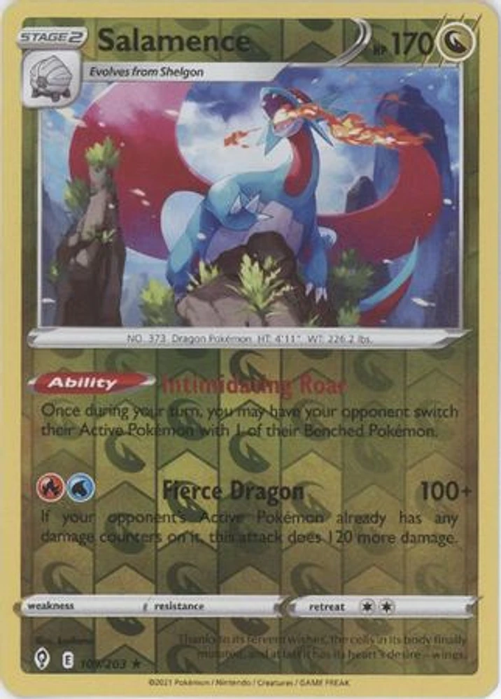 Salamence - 109/203 - Holo Rare - Reverse Holo