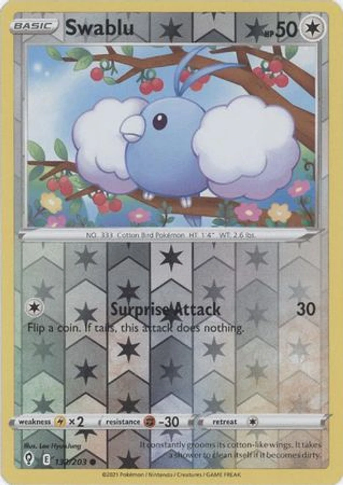 Swablu - 132/203 - Common - Reverse Holo