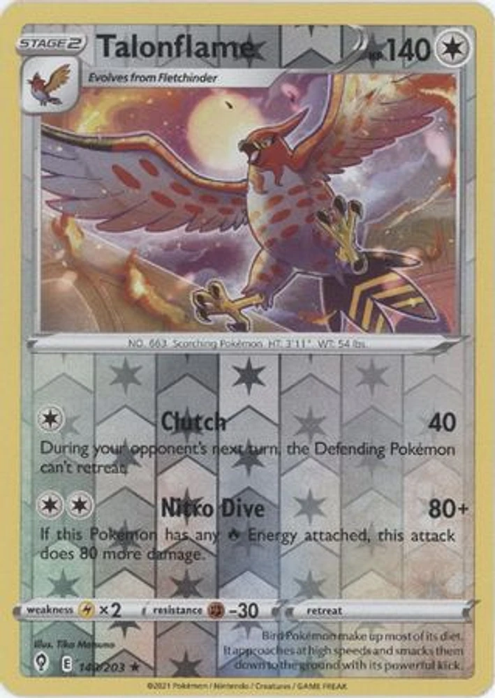 Talonflame - 140/203 - Rare - Reverse Holo