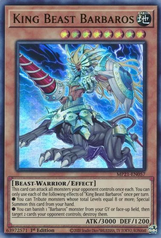 King Beast Barbaros - MP21-EN057 - Ultra Rare - 1st Edition