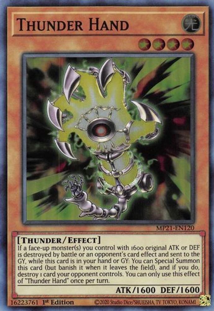 Thunder Hand - MP21-EN120 - Super Rare - 1st Edition