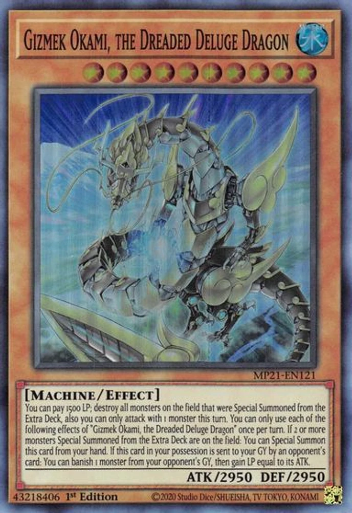 Gizmek Okami, the Dreaded Deluge Dragon - MP21-EN121 - Super Rare - 1st Edition
