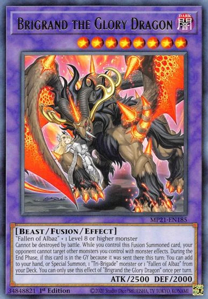 Brigrand the Glory Dragon - MP21-EN185 Rare 1st Edition