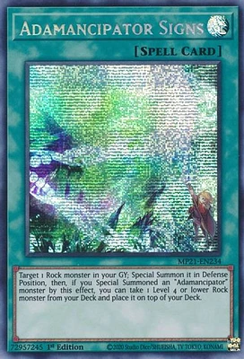 Adamancipator Signs - MP21-EN234 - Prismatic Secret Rare - 1st Edition