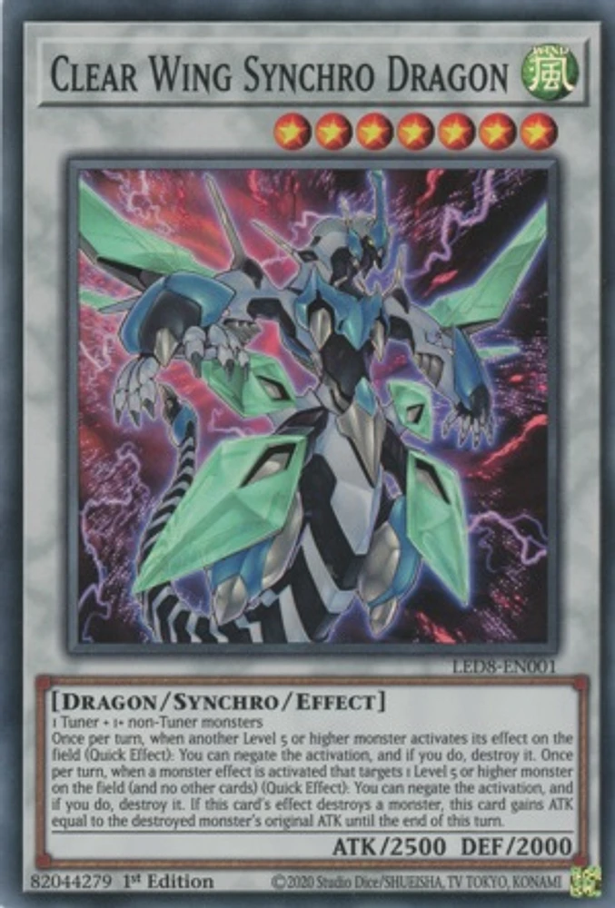 Clear Wing Synchro Dragon - LED8-EN001 - Super Rare - 1st Edition