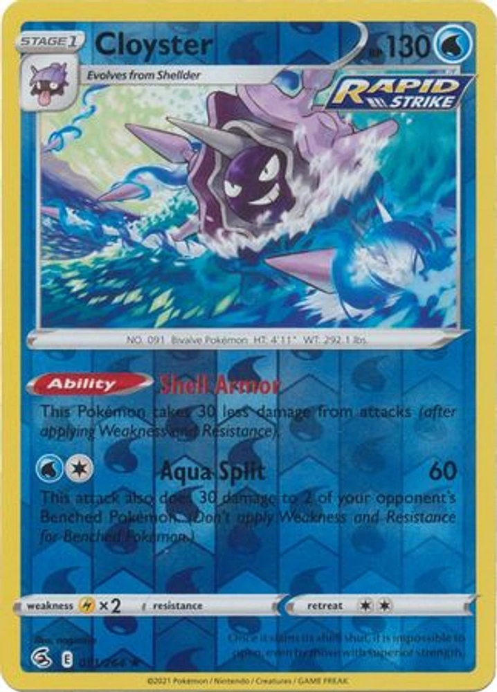 Cloyster - 051/264 - Rare - Reverse Holo