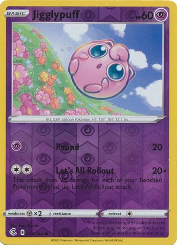 Jigglypuff - 110/264 - Common - Reverse Holo