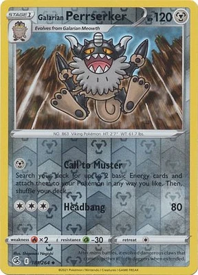 Galarian Perrserker - 181/264 - Uncommon - Reverse Holo