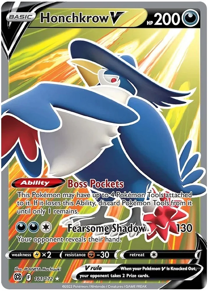 Honchkrow V - 161/172 - Full Art Ultra Rare