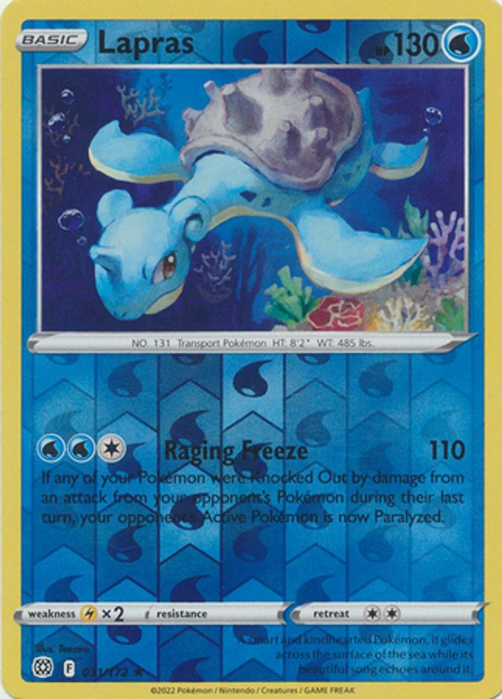 Lapras - 031/172 Rare Reverse Holo