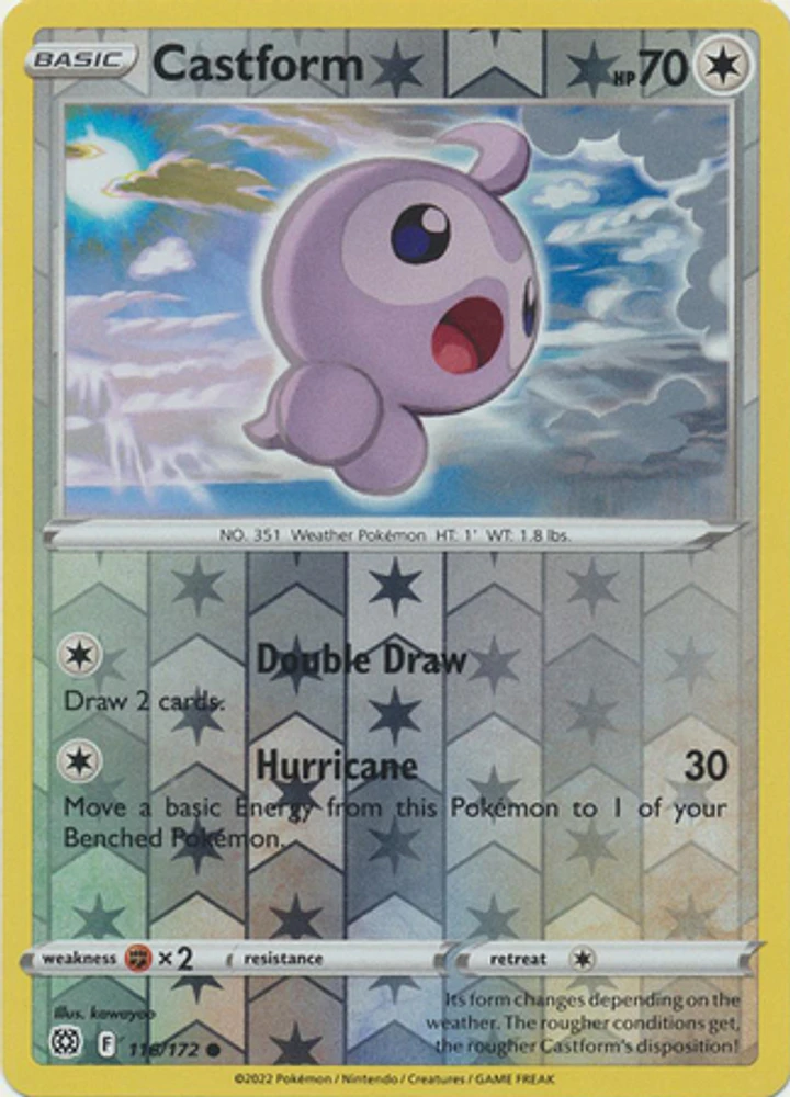 Castform - 116/172 Common  Reverse Holo