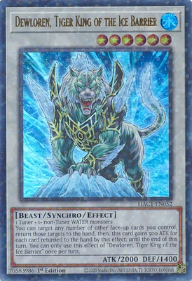 Dewloren, Tiger King of the Ice Barrier - HAC1-EN052 - Ultra Rare - 1st Edition (Duel Terminal)