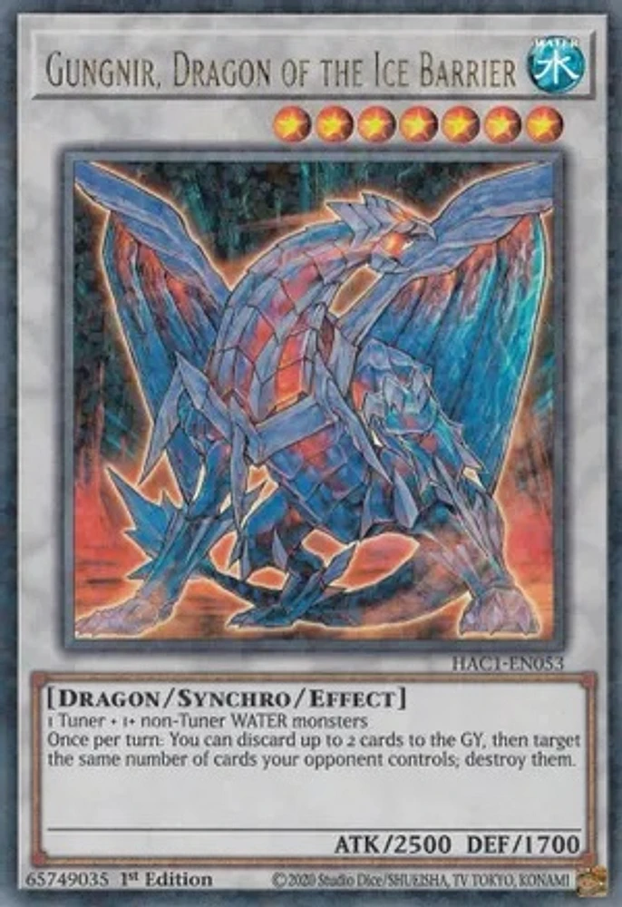 Gungnir, Dragon of the Ice Barrier - HAC1-EN053 Ultra Rare 1st Edition (Duel Terminal)