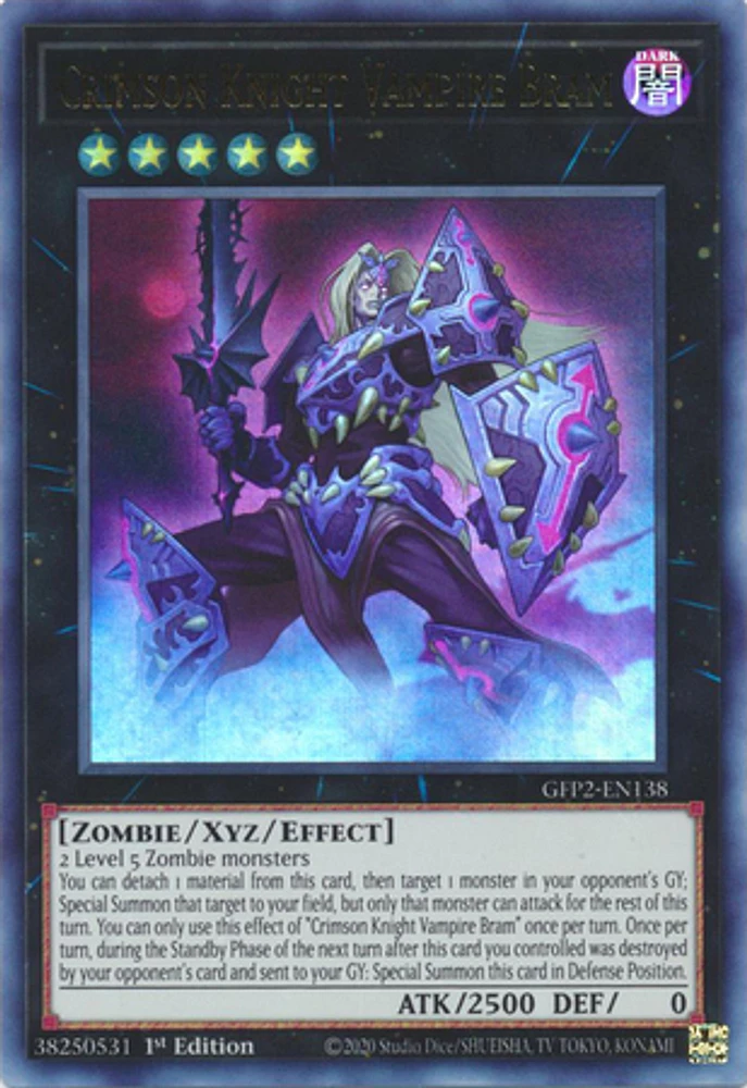 Crimson Knight Vampire Bram - GFP2-EN138 Ultra Rare 1st Edition