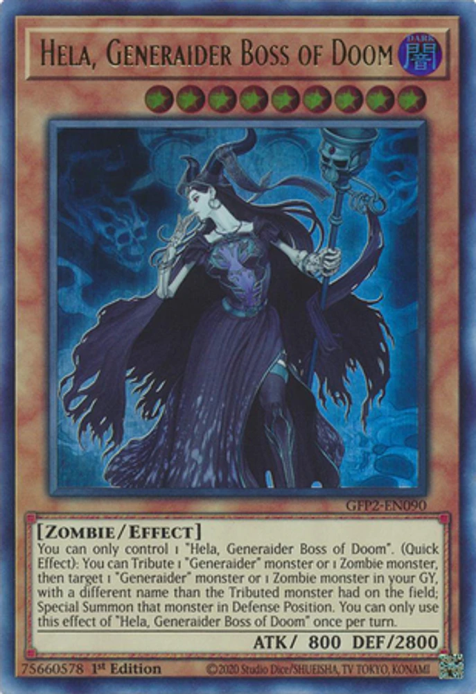 Hela, Generaider Boss of Doom - GFP2-EN090 - Ultra Rare - 1st Edition