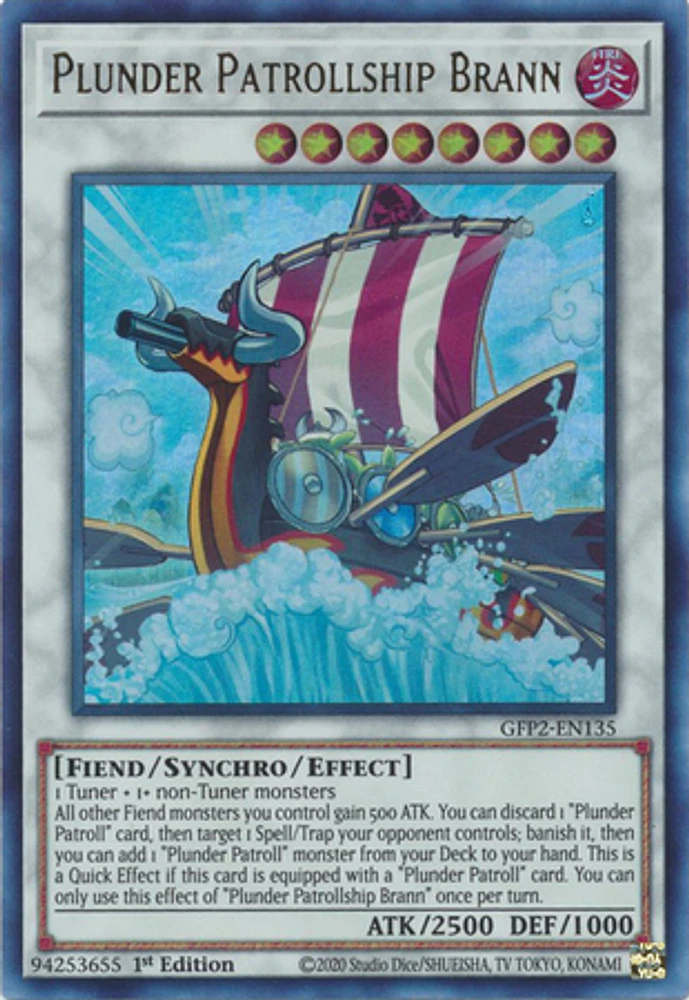 Plunder Patrollship Brann - GFP2-EN135 - Ultra Rare - 1st Edition