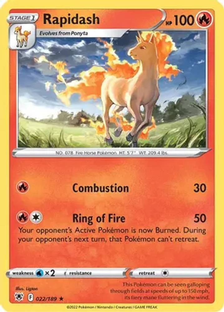 Rapidash - 022/189 - Rare