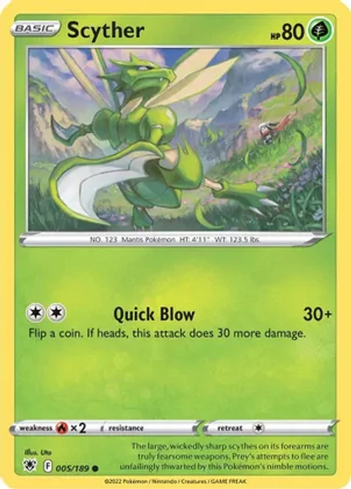 Scyther - 005/189 - Common - Reverse Holo